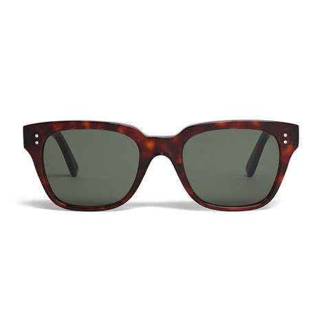 celine red metal bridge square sunglasses|Celine.